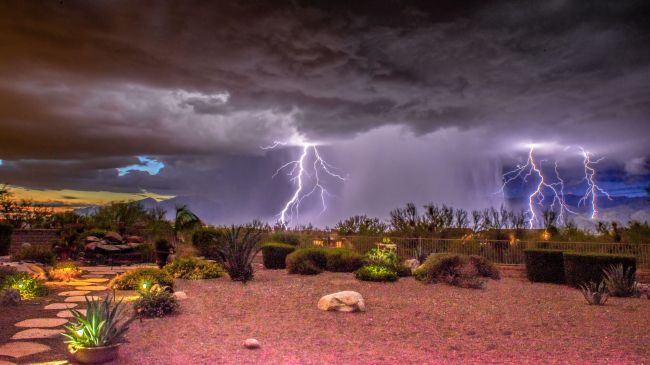 August, 8, 2014: Lightning near Tucson, Arizona.