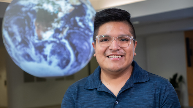 Photo of Joseph Trujillo-Falcón of NOAA’s Cooperative Institute for Severe and High-Impact Weather Research and Operations and a graduate student at the University of Oklahoma is leading new social science research that recommends improved translations of tornado and severe weather warnings for U.S. Spanish speakers.