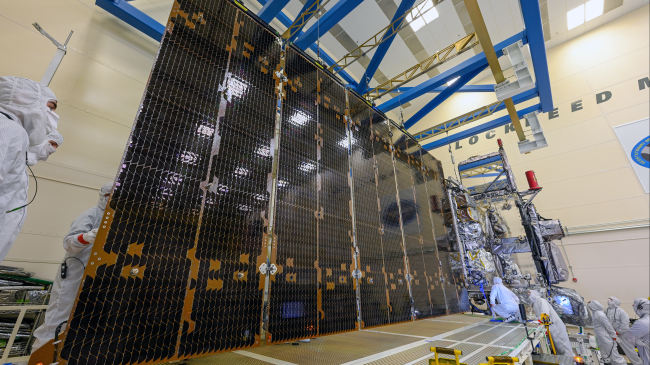 The GOES-U solar array fully deployed.