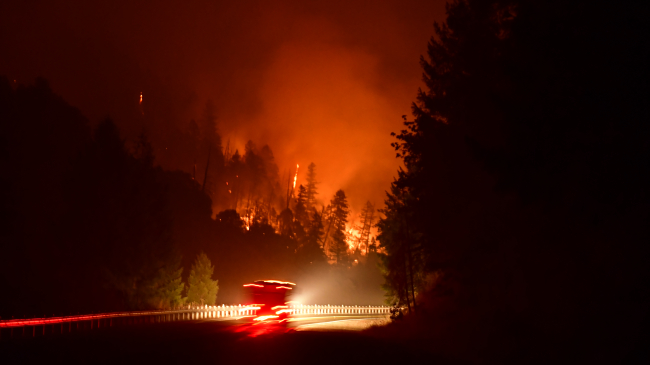 Wildfire in Rum Creek, Oregon.