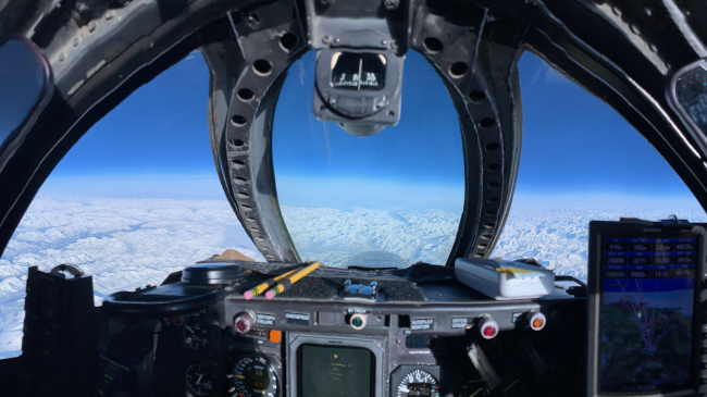 The view from NASA’s WB-57 cockpit during a SABRE high-altitude research flight.