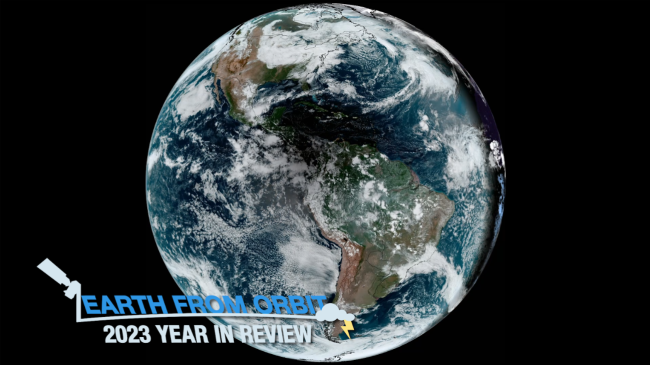 Still image of the Earth from the video "2023 Satellite Imagery: A Year in Review."