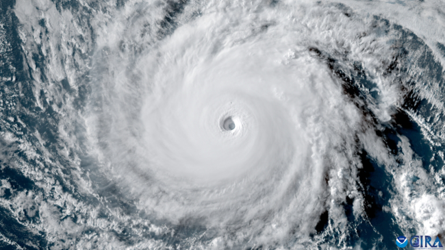 Satellite image showing Hurricane Dora, a long-lived hurricane that reached category 4, passes south of Hawaii marking the first major hurricane in the central Pacific basin since 2020. Dora played an indirect meteorological role in the devastating wildfires on the island of Maui, Hawaii. Image from NOAA’s GOES satellite, August 6, 2023.