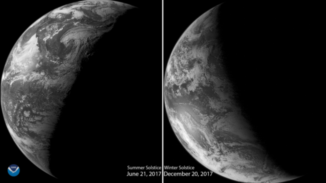 Now retired (in 2018) and replaced by GOES-16 (GOES-EAST), GOES-13 captured fantastic images of the winter and summer solstices of 2017.
