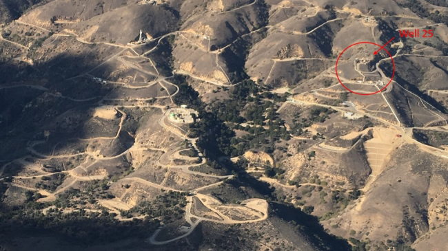 The Aliso Canyon well is located in the Santa Susanna Mountains of southern California. The actual well site is indicated by the circle. 