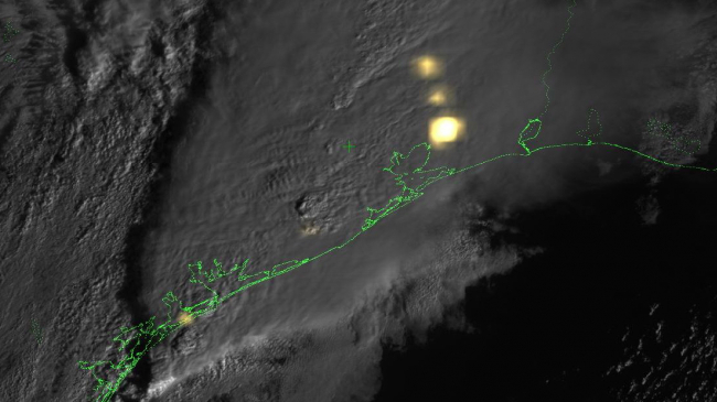 This animation from the new Geostationary Lighting Mapper (GLM) onboard the GOES-16 satellite shows lightning in clouds associated with weather system that produced severe thunderstorms and a few tornadoes in East Texas on February 14, 2017. The mapper monitors an area at 500 frames per second and can distinguish individual lightning strikes within each flash.  