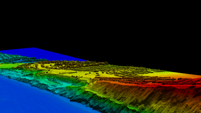 LIDAR imagery of an area south of San Francisco acquired by the NOAA aircraft.
