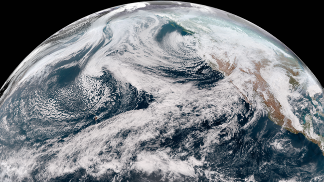 Earth's Northern Hemisphere, seen from NOAA's GOES-17 satellite, on Feb. 9, 2019.