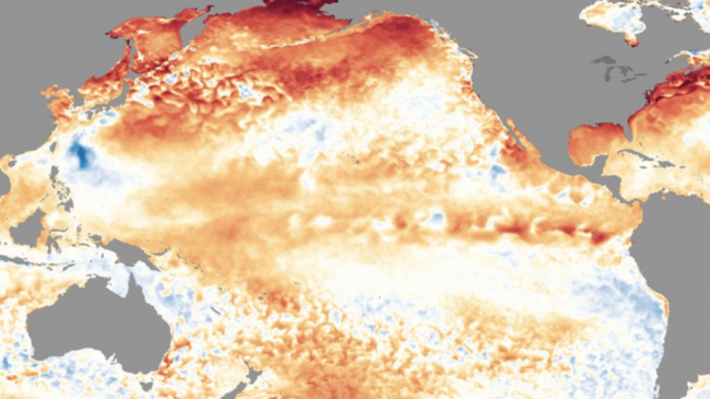 Sea surface temperature anomaly. 