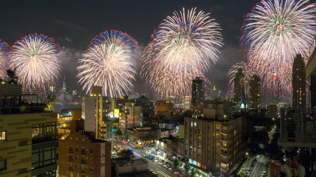 Macy's Fourth of July fireworks in New York City in 2017. 

