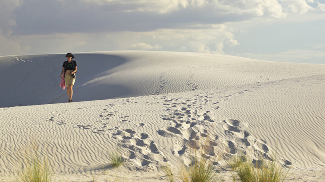 New Mexico set a new record for the warmest July in 2016 that also tied as the state’s warmest month ever on record. Here a woman braves the desert sun and heat while hiking the dunes at White Sands National Monument in southern New Mexico. 