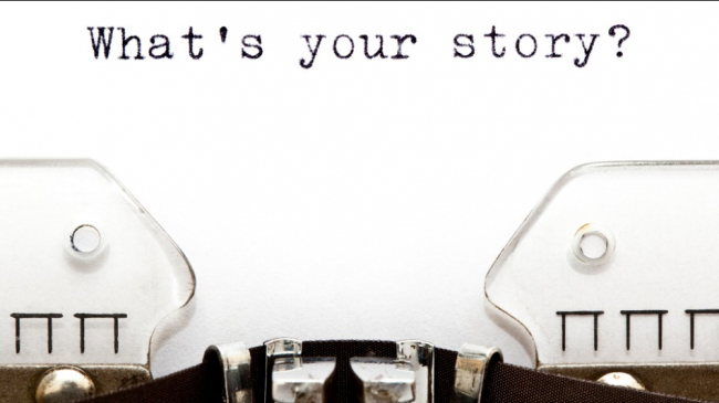 What's your story? on typewriter