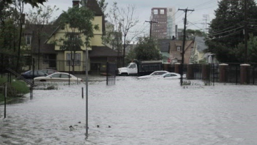 Flooding in the South End neighborhood of Bridgeport, CT 