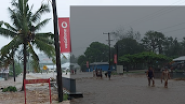 Images of flooding, beach and hurricane radar