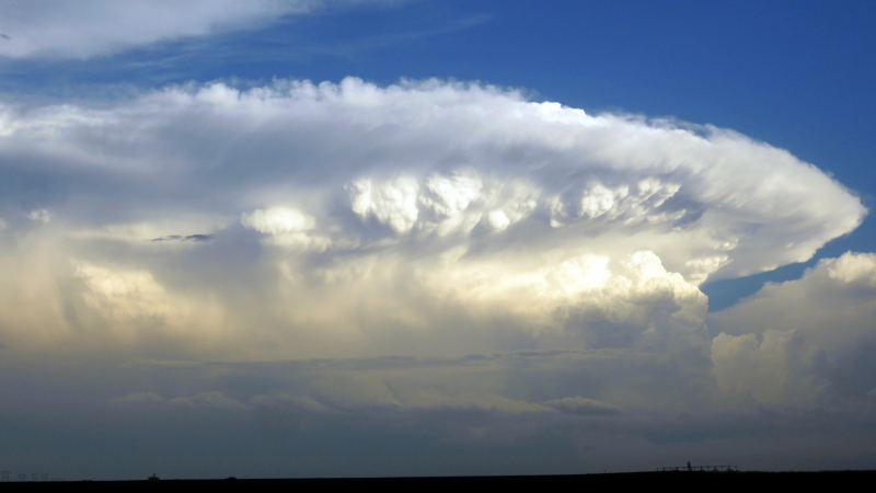 A single thunderstorm can be as much as 10 miles wide and 50,000 feet tall.