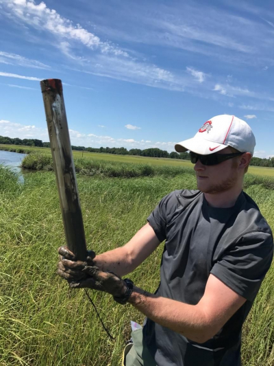 Daniel Hribar, a junior at The Ohio State University, assessed the role of salinity gradients on blue carbon stocks in the tidal marshes of Delaware Bay’s western shore during his summer internship with the Delaware NERR. Blue carbon is the carbon stored in coastal ecosystems. Throughout his summer in the nation’s first state, Daniel learned about research and made great friends and professional connections along the way.