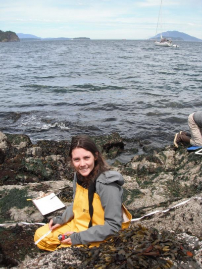 Hollings Scholar Danielle Siegert, from the University of North Carolina Wilmington, conducting research during her summer internship at Padilla Bay National Estuarine Research Reserve
