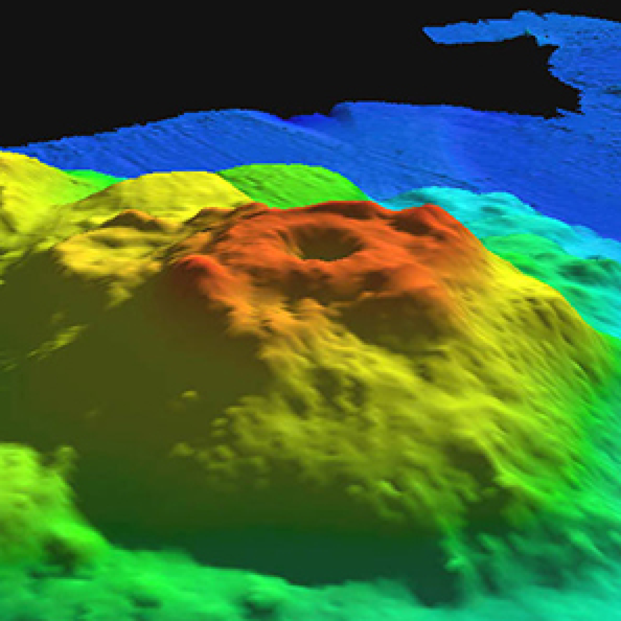 Modeled image of a seamount 