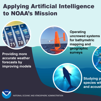 Some of the ways AI can be applied to NOAA’s mission activities. (Source: NOAA NCEI)