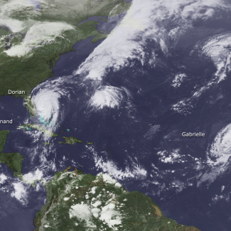 NOAA's GOES-East satellite captured these three hurricanes in the Gulf and Atlantic waters on September 3, 2019: From left to right we have Fernand, Dorian and Gabrielle. The season tallied 18 named storms, ending with Sebastien.