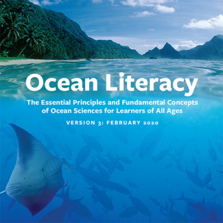 The cover of the Ocean literacy principles and fundamental concepts brochure.
