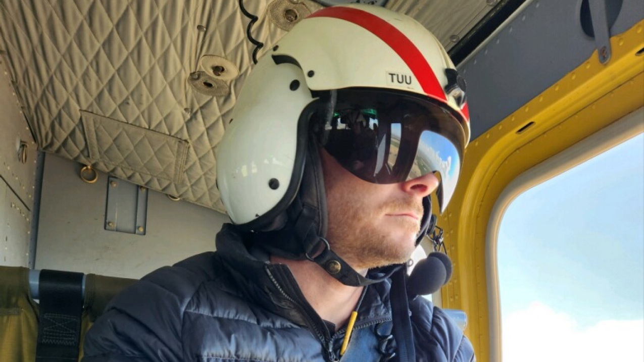 April 2023: Science First Responder and Incident Meteorologist (IMET) Robert Rickey takes a helicopter flight to observe terrain and fire activity in California. Sometimes fires burn in locations so remote, the best vantage point to assess the fire is from above.
